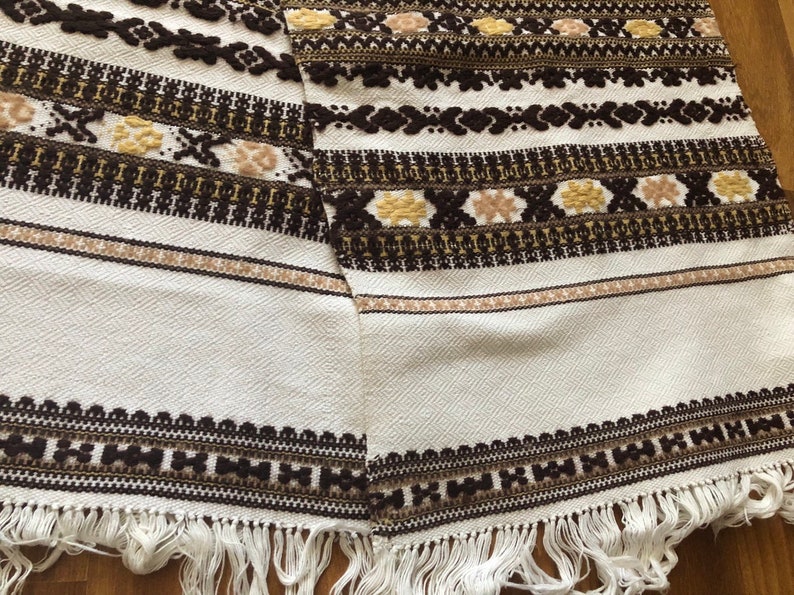 Cotton. Hutsul region AntiqueVintage Ukrainian towel Woven on the loom