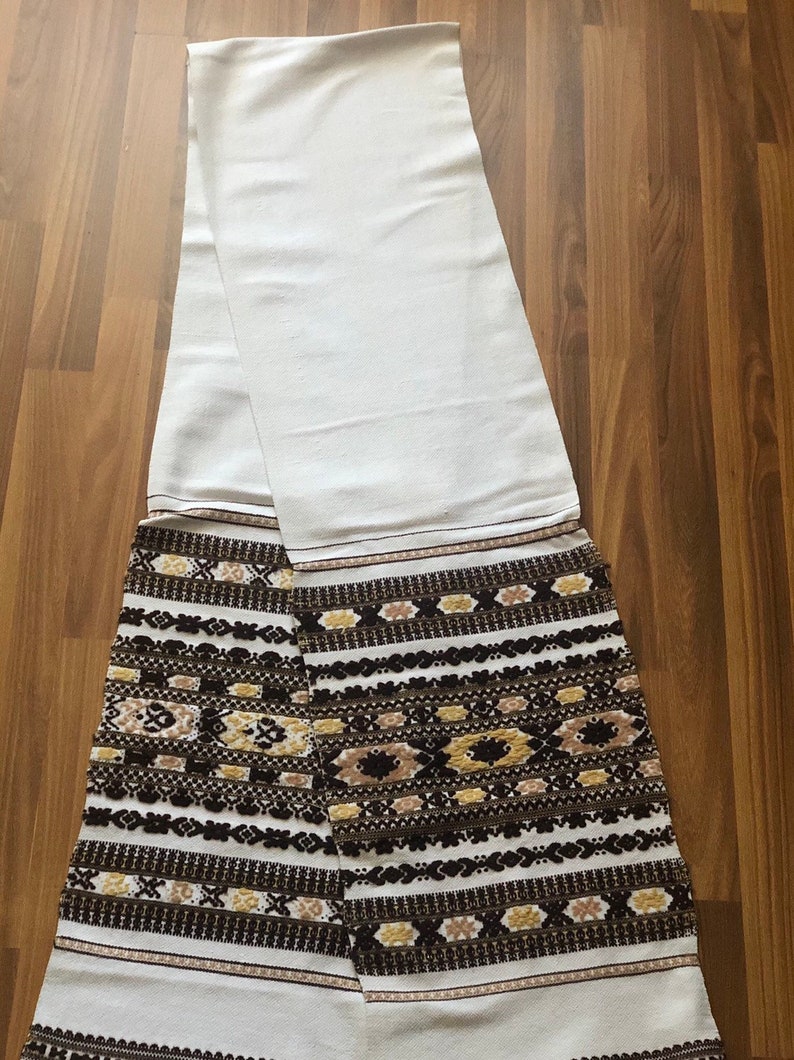 Cotton. Hutsul region AntiqueVintage Ukrainian towel Woven on the loom