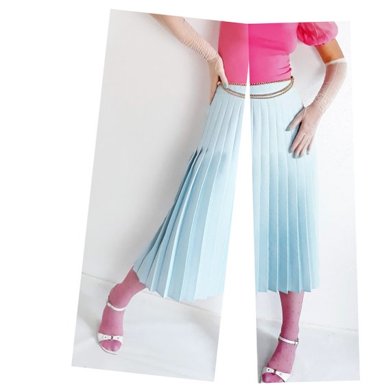 1950s 60s 70s Pastel Plaid A Line Pleated Midi Skirt Wool Winter Fall Holiday Mod Gogo Formal Cute Dressy Swing Beatnik M