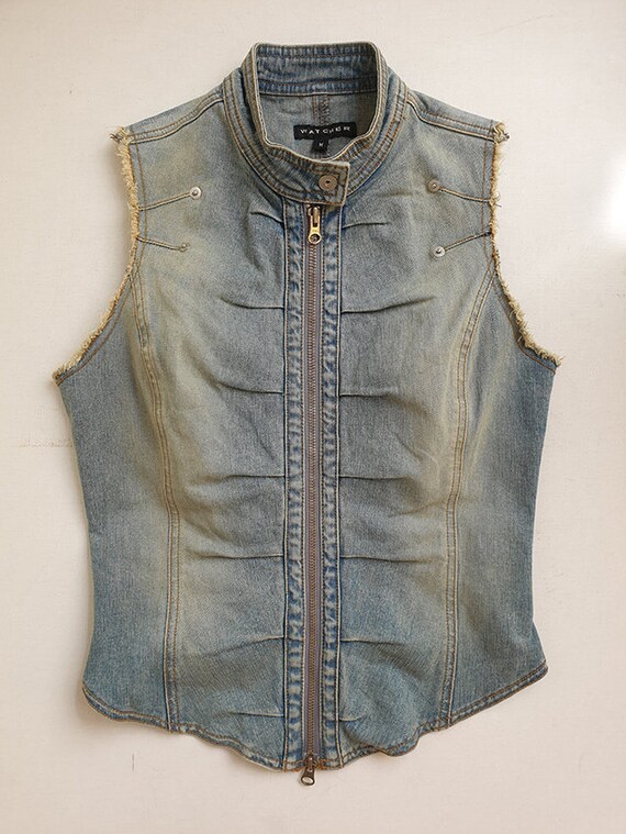 Buy Blue Denim Vest Warm Womens Vest With Padded Lining Jeans Waistcoat  Sleeveless Jacket Faux Fur Trimmed Small to Medium Size Online in India -  Etsy