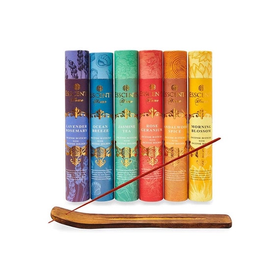 180 Premium Incense Sticks Gift Set Bonus 6 Wooden Holders Etsy