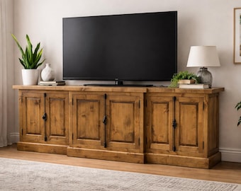 Wood Media Cabinet – Rustic TV Stand, Farmhouse Console, Media Cabinet