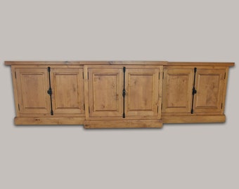 Media Console, TV Stand, Solid Wood, Console Cabinet, Rustic, Knotty Alder, Handmade, Media Cabinet, Entertainment Center