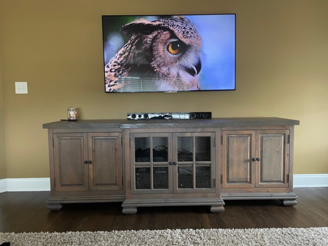 Media Console, TV Stand, Solid Wood, Console Rustic, Knotty