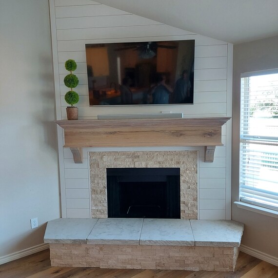 Custom Fireplace Mantel With Corbels Floating Mantel Rustic - Etsy Canada