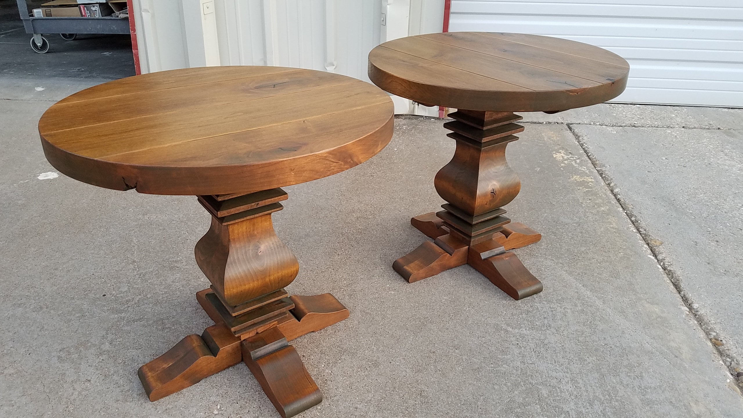 Solid wood pedestal end on sale table