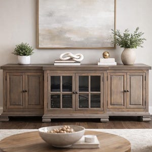 Wood Media Cabinet – Rustic TV Stand, Farmhouse Console, Media Cabinet