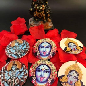 KALI Earrings,Headpiece Kali Ma Hindu goddess,Mahakali , gothic pendant,shakti kali, bust gift Divine Mother of the Universe, Parashakti