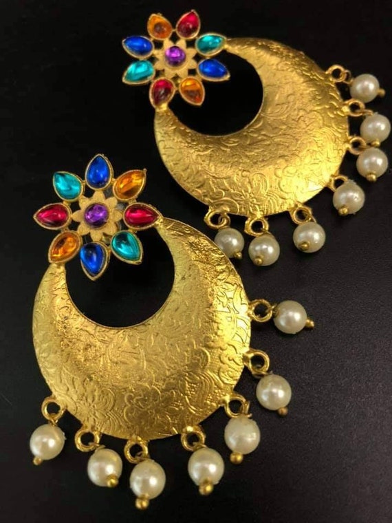 Colourful Gold Earring
