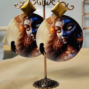 KALI Earrings,Headpiece Kali Ma Hindu goddess,Mahakali , gothic pendant,shakti kali, bust gift Divine Mother of the Universe, Parashakti