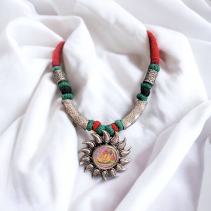Ganeha NECKLACE,Headpiece Good luck, Handmade goddess necklace, The god of happiness and success  ,Hindu God Ganesha jewelry  ,Gift ,Shiva