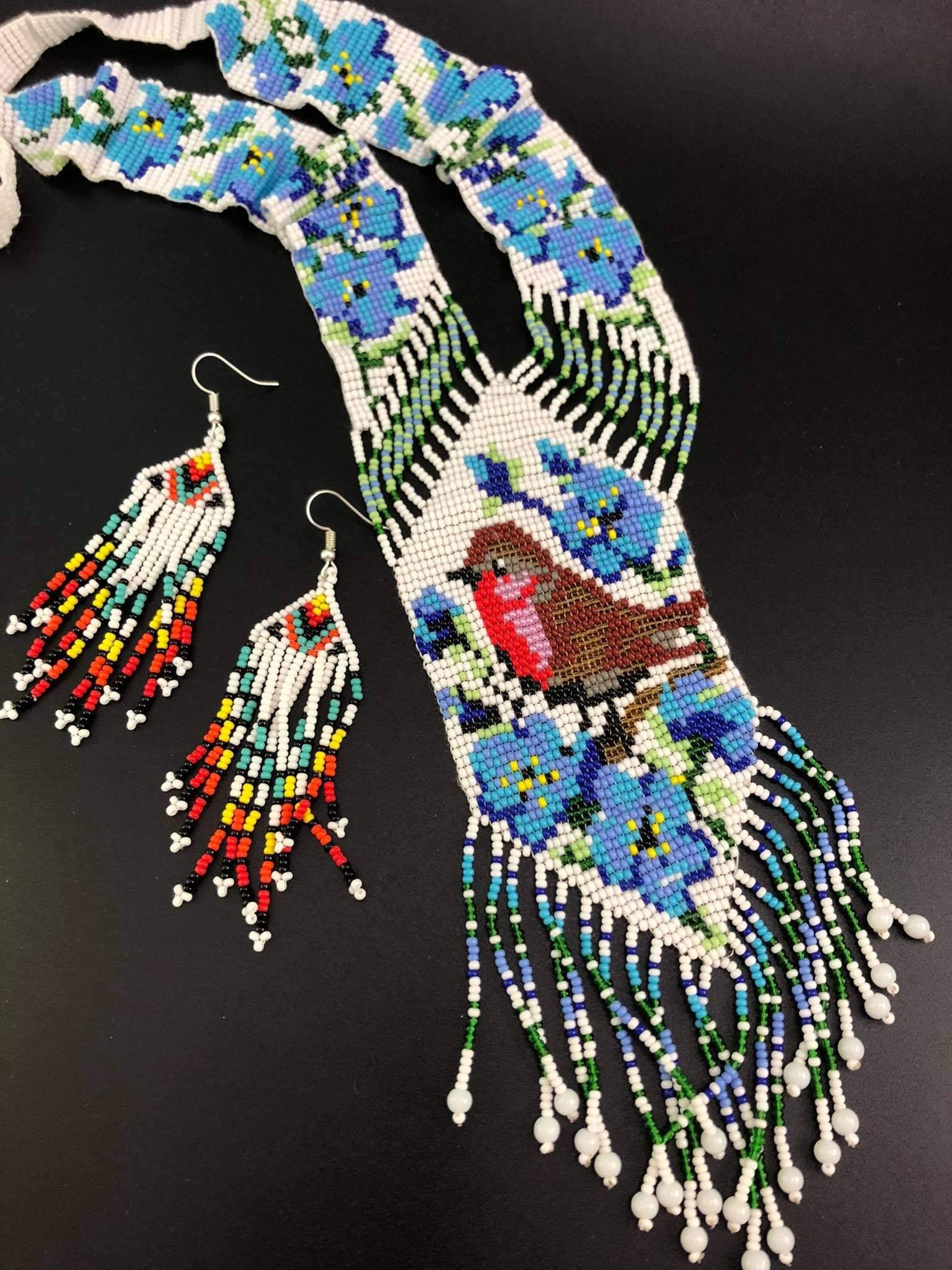 Handmade Birds Necklace Beaded Necklace Birds Lover Etsy UK