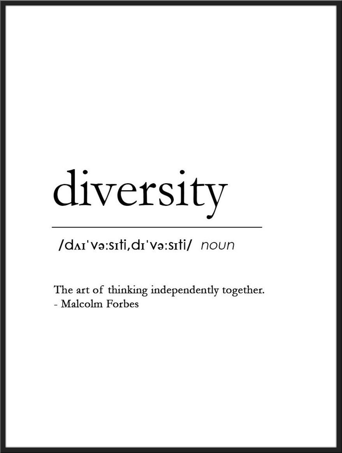 DIVERSITY DEFINITION POSTER Etsy