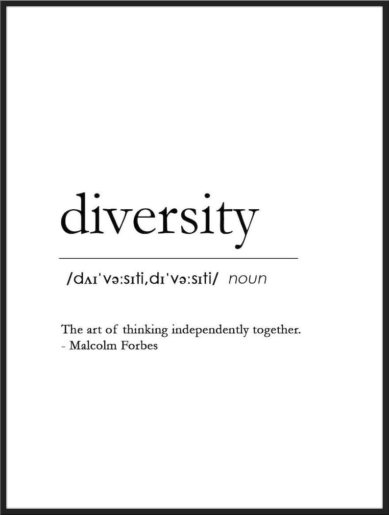DIVERSITY DEFINITION POSTER Etsy