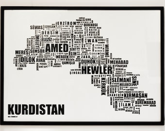 KURDISTAN LETTER MAP