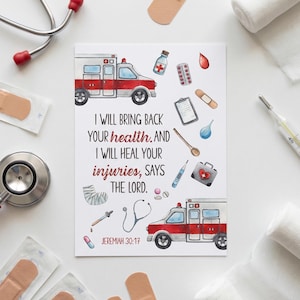 Jérémie 30:17 Ecriture carte garçons, verset de la Bible de l'ambulance imprimable, verset de guérison (téléchargement numérique)