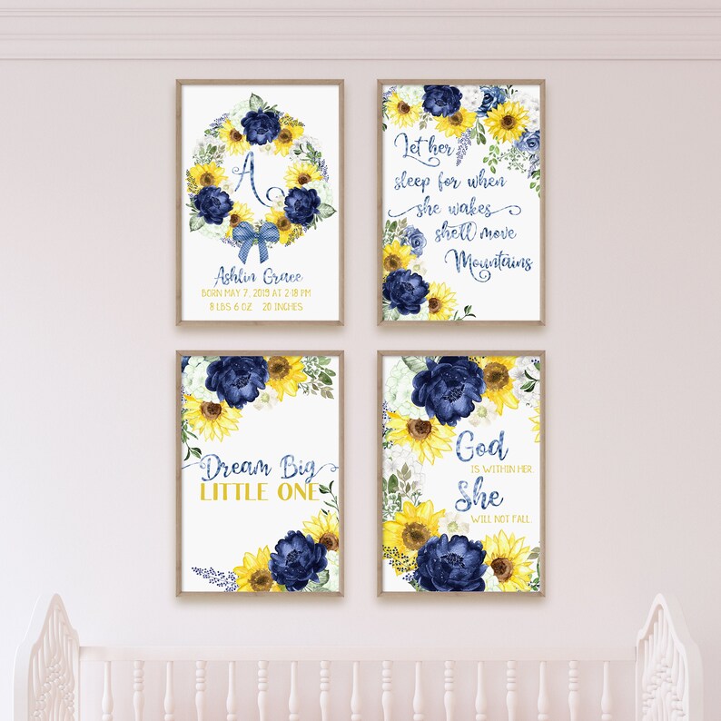 Custom Nursery Wall Art Set Personalized Nursery Name Art Etsy