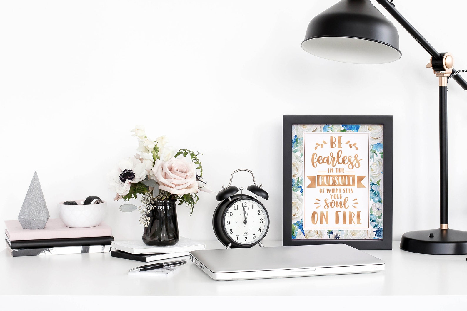 Blue and Gold Inspirational Office Decor Motivational Office Etsy