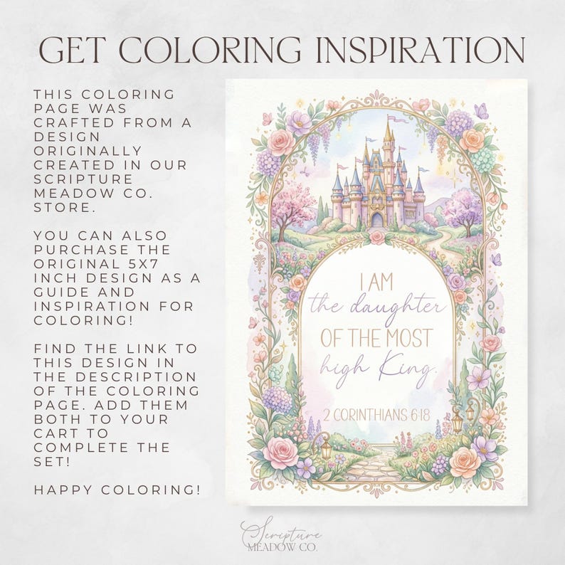 Princess Scripture Adult Coloring Page, Printable Christian Bible Verse ...