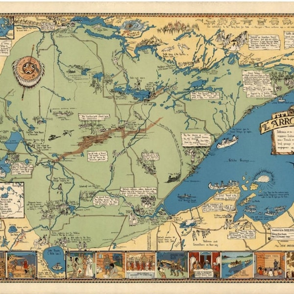 Historical Print - Map of the Arrowhead Region, Minnesota