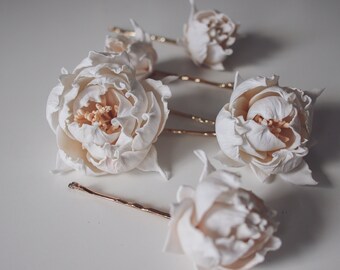Peony Hair Clip Etsy Peony Hair Clip Etsy