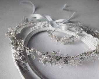 Bridal silver crown - Wedding hair accessory - Bridal silver tiara - Jewellery hair accessories - Silver hair accessory - Silver hair piece
