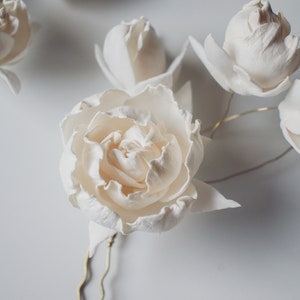 Minimalist Hair Clip Ivory Roses Hair Pin Wedding Hair - Etsy