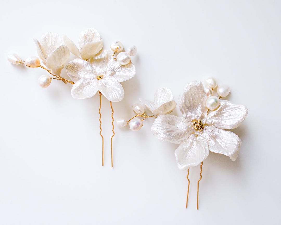 5pcs Wedding bridal hair pins flower faux pearl New  ✨✨?? 5Pcs Bridal Flower Wedding Hair Pins Crystal Pearl Hair  main image 4