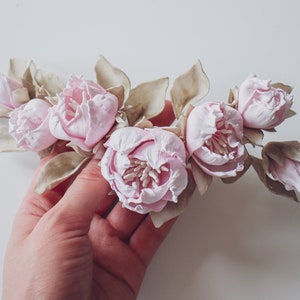 Peony hair clip - Wedding hair accessories - Bridal hair piece - Flower hair pins - Hair vine floral - Hair comb wedding