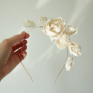 Braut Haarband - Hochzeit Blumen Haarband - Peony Blume Haarschmuck