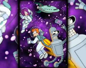 Poster A3 Futurama-bender Fry Leela Serie Poster 02