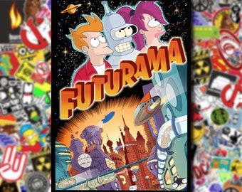 Poster A3 Futurama-bender Fry Leela Serie Poster 02