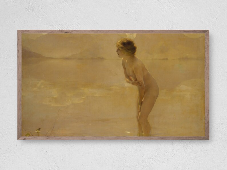 Samsung Frame TV Art September Morn Paul Chabas Oil Painting Digital Art Prints Digital Download Samsung Frame Instant Download image 1