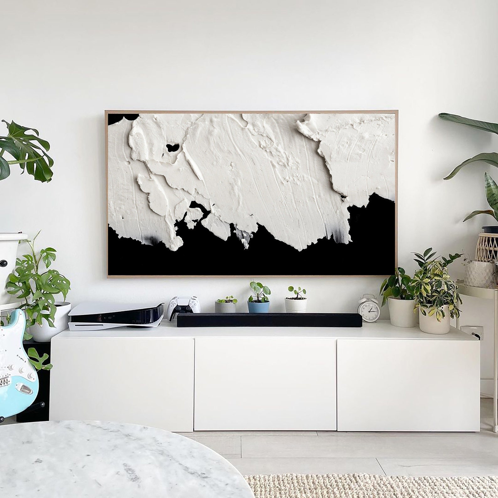 Samsung Frame TV Art Black and White Frame TV Modern Art Etsy