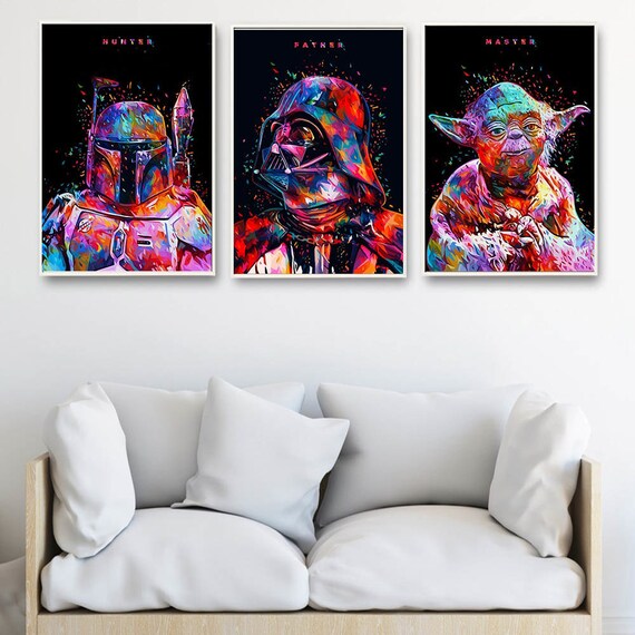 Star Wars Minimalist Art Darth Vader Stormtrooper Print Poster Decoration Pictures Wall Art Decor Bedroom Decoration