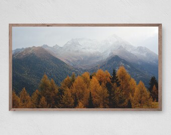 Samsung Frame TV Art | Autumn Mountains Forest Fog | Autumn Fall Vibes | Digital Tv Art | Digital Download Samsung Frame | Instant Download