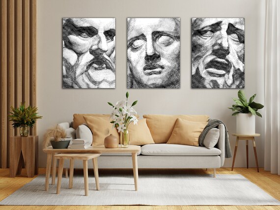 Greek Mythology Art 3 Piece Wall Art Greek Statue Greek | Etsy