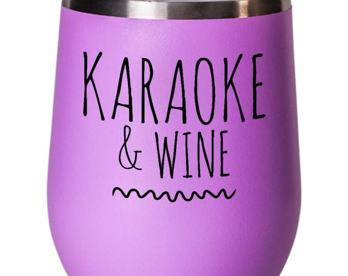 Karaoke Gifts, Karaoke Wine Tumbler, Karaoke Night, karaoke Lover, Gift for Karaoke Singer, Birthday Gift, Music Lover Gift, Music Party