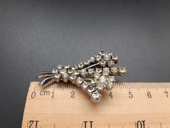 Ancienne Broche En Laiton Avec Strass - Vintage - Bon état - Réf EB AC