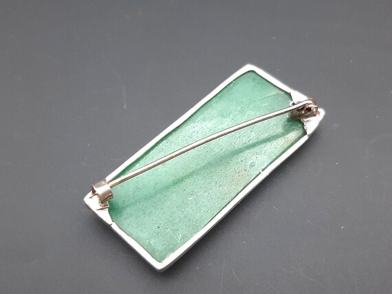 Antique Edwardian Large Solid Silver Adventurine … - image 6