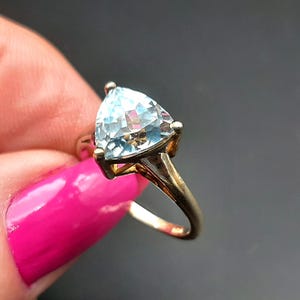 ヴィンテージゴールドウォッシュスターリングシルバー＆トパーズリング サイズN