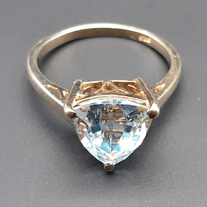 Vintage sterlingzilver en gouden wassing topaasring VK maat nr