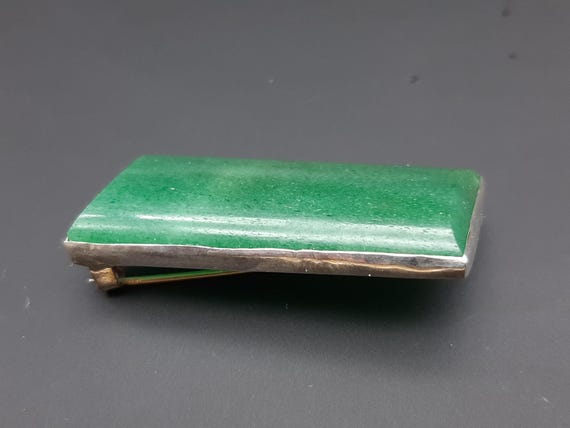 Antique Edwardian Large Solid Silver Adventurine … - image 3