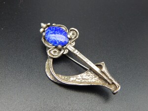 Broche Celtique Kilt Emporium - Bijou Vintage écossais En étain Avec Nœud Celtique Et Pierre Précieuse, 7,6 Cm