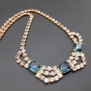 Vintage 1930s to 40s Art Deco Paste Rhinestone Diamante Sparkle Necklace