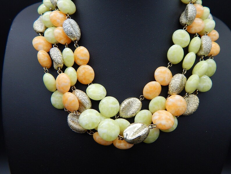 Vintage 1950s KRAMER Demi Parure Set Necklace Earrings Oranges & Lemons image 8