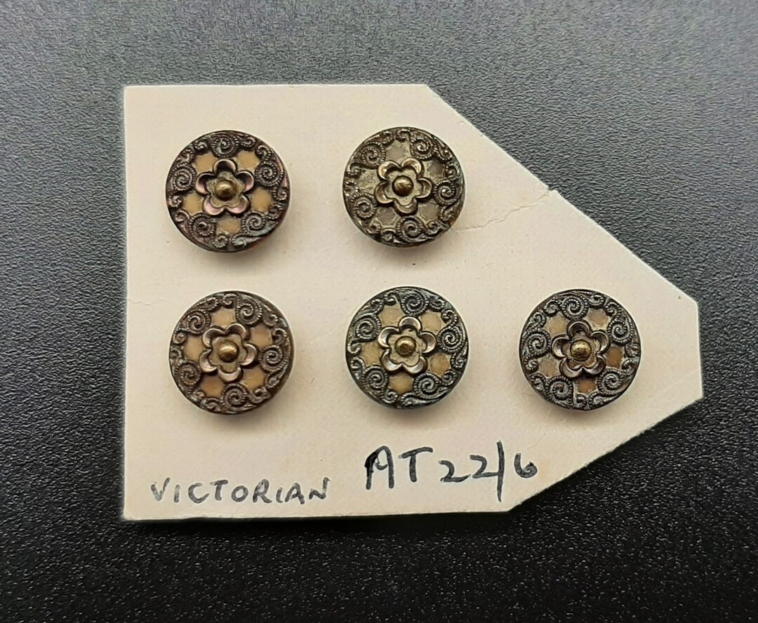 Five Antique Victorian Small Decorative Gilt Buttons - Etsy