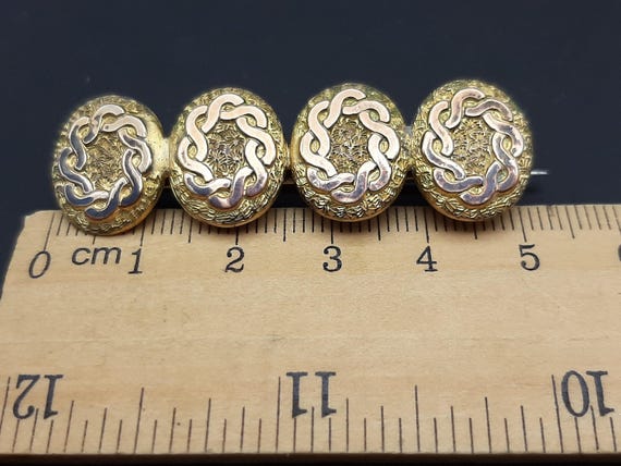 Antique Victorian Decorative Pinchbeck Button Bar Brooch View 5
