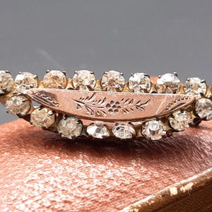 Antique Victorian Rolled Gold Paste Sweetheart Bar Brooch