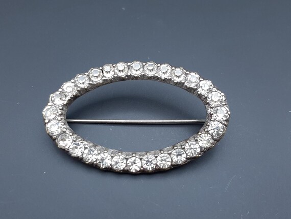 Antique Large Diamond Paste Solid Silver Brooch A… - image 6